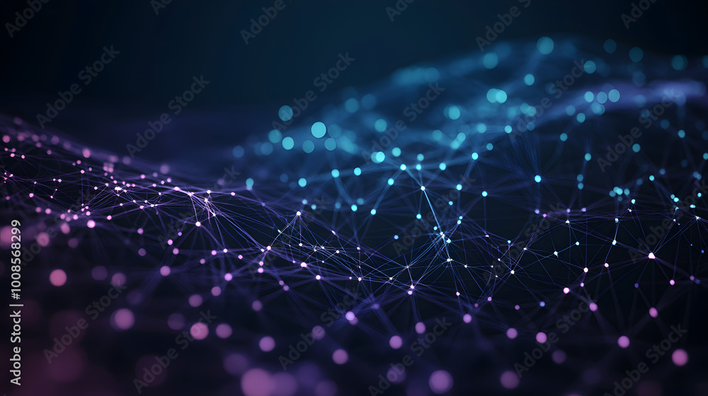 Aufkleber the structure of the network connection of points and lines. data technology. digital background. 3d
