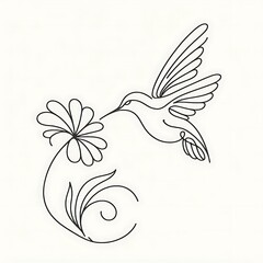 Obraz premium illustration of a bird & Flower