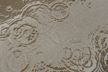 Water Splash Ripple Circles Backgrounds - Rain drop splash on pavement sidewalk during thunder storm