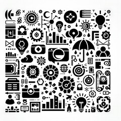 Industry and Technology Themed Icon Collection