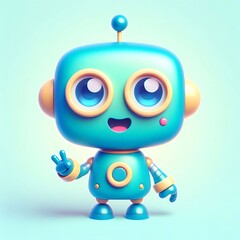 Happy Robot Character