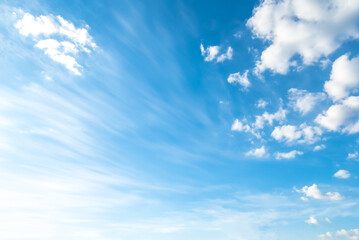 clear blue sky with a few clouds and the clouds.Background for banner, backdrop or texture