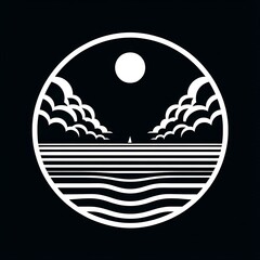  Celestial Waters - Minimalist Moon Reflection