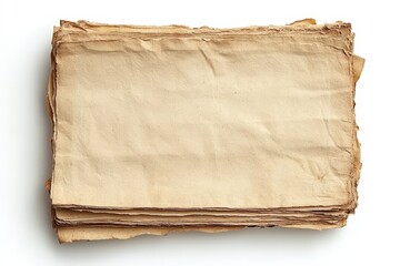 Fototapeta premium Old Blank Paper Isolated on White Background