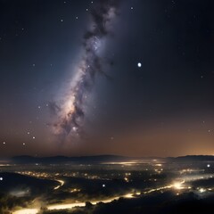 Fototapeta premium A Night Sky of Stars and Moonlight