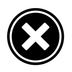 Obraz premium Black and White 'X' Symbol, Minimalist Design 