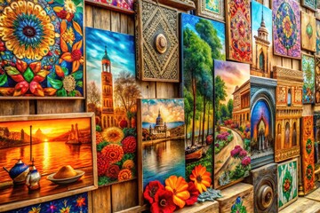Fototapeta premium Intricate Engraved Artwork on Wood for Decor and Design, Showcasing Artistic Craftsmanship and Detail