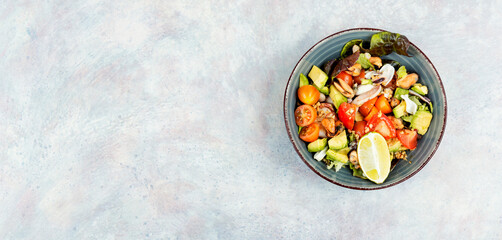 Healthy seafood salad.