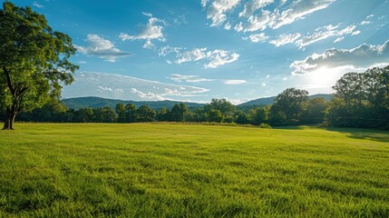 Obraz premium A serene and tranquil meadow landscape perfect for guided meditation and visualization exercises to promote mental clarity inner peace and a sense of spiritual renewal