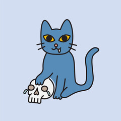 isolated halloween icon in vector. halloween design element. character in doodle style. minimalistic icon for website sticker logo mascot poster.