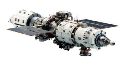 a satellite space station, Isolated on Transparent Background.