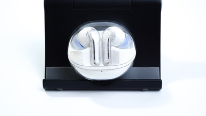Bluetooth Earphones on White Background