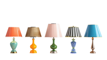 Set of Retro lamps on white background