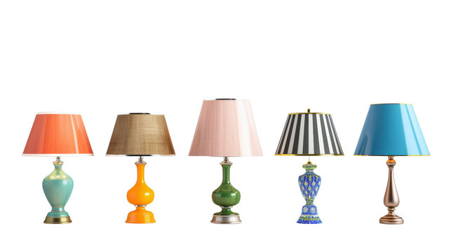 Set of Retro lamps on white background