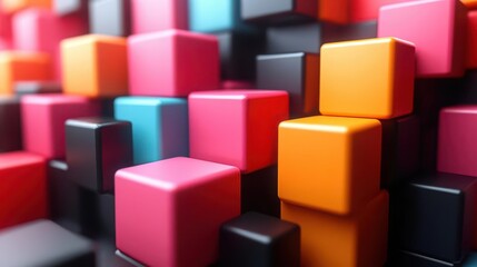Obraz premium abstract geometric background showcases a threedimensional arrangement of cubes creating a visually striking representation of depth and modern design