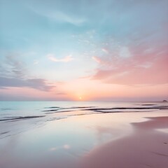 Fototapeta premium Serene Sunset over a Calm Sea: A Minimalist Perspective