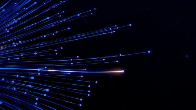 3D Illustrative Animation of Colorful Branching AI Neural Network on Dark Background. Visualization of Artificial Intelligence, Complex Algorithms, Chatbot, Machine Learning and Large Language Models - Powered by Adobe