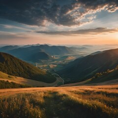 Slovakia's Vrsatec: Scenic Sunset Mountain View