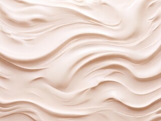Obraz premium Pattern cosmetic smears of creamy texture on a pastel beige background. Created by Ai tool.