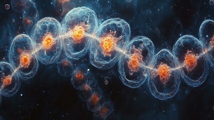 the A 3D model of the immune response to a viral infection, showing the interaction between viruses and immune cells.