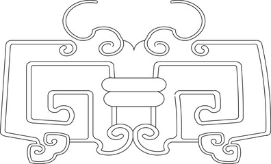 Vector sketch illustration silhouette design ornament ornament pattern classic vintage ethnic traditional