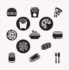 Resturent food vector silhouette on a white background