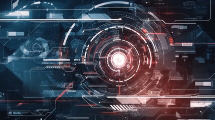 Obraz premium Futuristic Technology Background with Circles and Lines