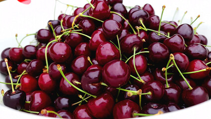 Cherry Background. Sweet organic cherries
