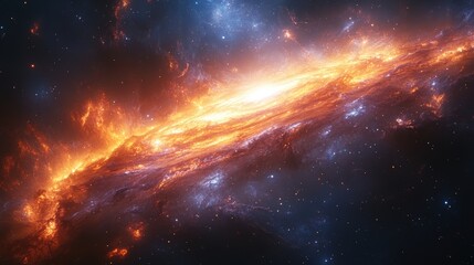 Fototapeta premium Stunning Galaxy with Bright Stellar Colors and Swirls