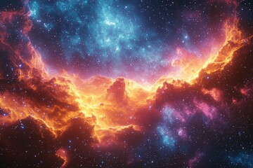 Obraz premium Stunning Cosmic Nebula with Vibrant Colors