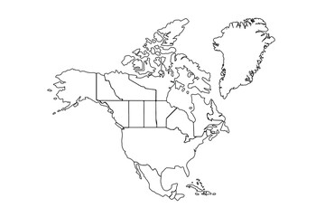 Canada map. north america country map illustration simple icon.