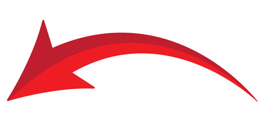 Red arrow icon indicating different direction. icon isolated on a transparent background for website banners ads and design elements.