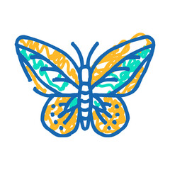 cape york birdwing insect doodle icon sketch vector. cape york birdwing insect sign. isolated symbol illustration