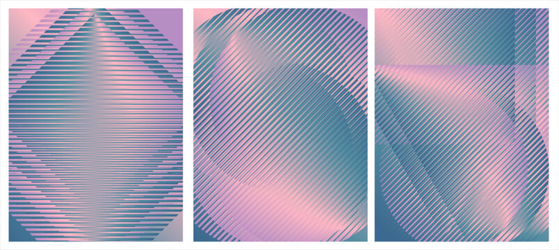 Retro collection gradient color poster style 70s background vector. Set abstract geometric retro wall decoration gradient background design groovy, trippy shape. Vector illustration vintage hippie ar