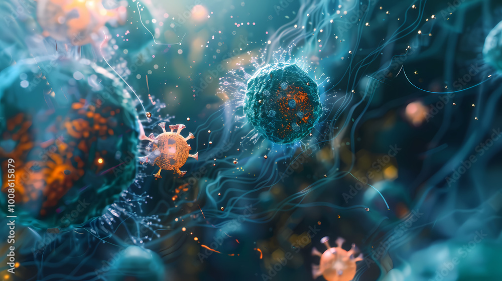 Poster background with space in blue generated ai