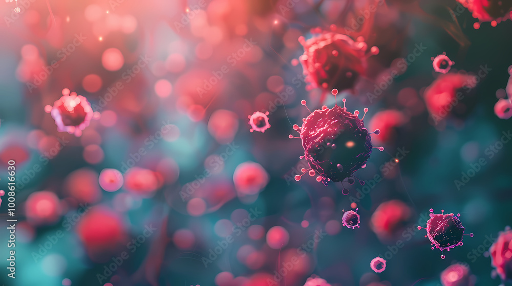 Poster abstract red bokeh background generated ai