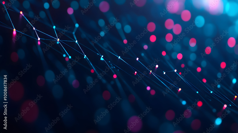 Poster technological background . network connection structure. digital data communication. 3d