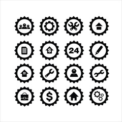 icon business and office set Stock Vector