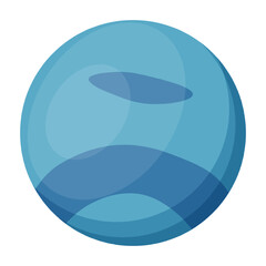 Blue planet of solar system. Uranus planet isolated transparent background. Uranus template design. EPS 10