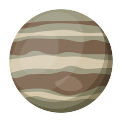 Jupiter isolated transparent background. Vector Jupiter planet isolate white. Vector illustration can used astronomical poster infographic template design. EPS 10
