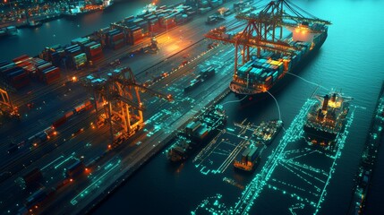 Digital Twin of Port with Real-Time Ship Tracking