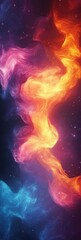 Fototapeta premium Vibrant Cosmic Nebula: An Ethereal Dance of Color in the Depths of Space