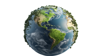 planet earth, Isolated on Transparent Background.