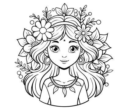 recommend clip art: Vintage portrait fairy tale princess queen vector coloring book black and white for adults isolated line art on white background. Royal engraving.