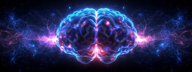 futuristic background showing a glowing, stylized brain made of circuits and lines, representing artificial intelligence.