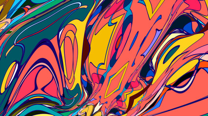 Colorful abstract psychedelic liquid and fluid background pattern 2025