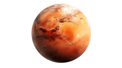 Fototapeta premium Planet Mars, Isolated on Transparent Background.