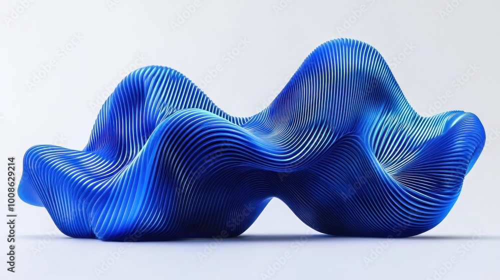 Wall mural Abstract Blue 3D  Structure with Lines