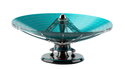 Satellite Dish, Isolated on Transparent Background.