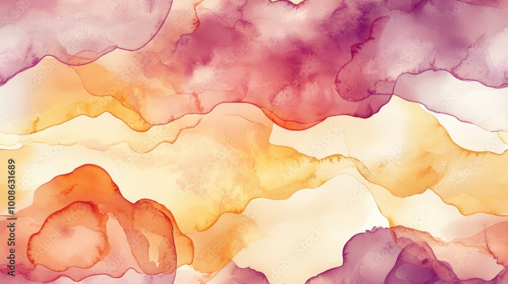 Wall mural abstract watercolor seamless pattern with soft gradients background